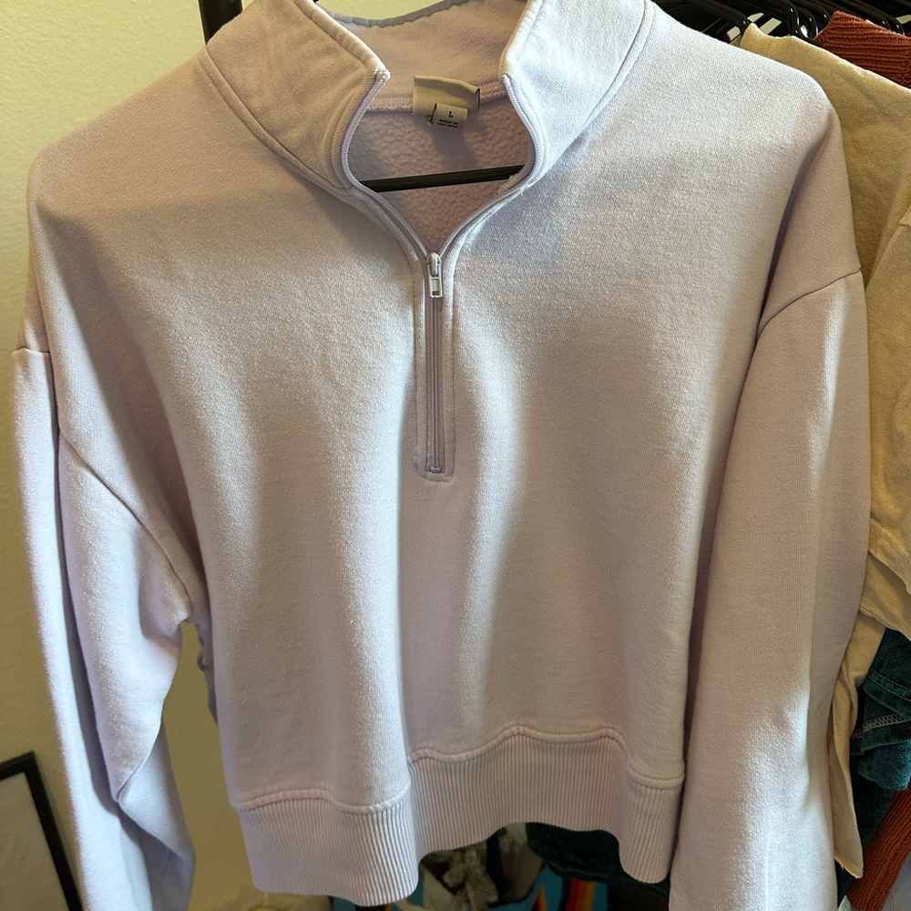 a new day Women's Lavender Quarter-Zip Sweater